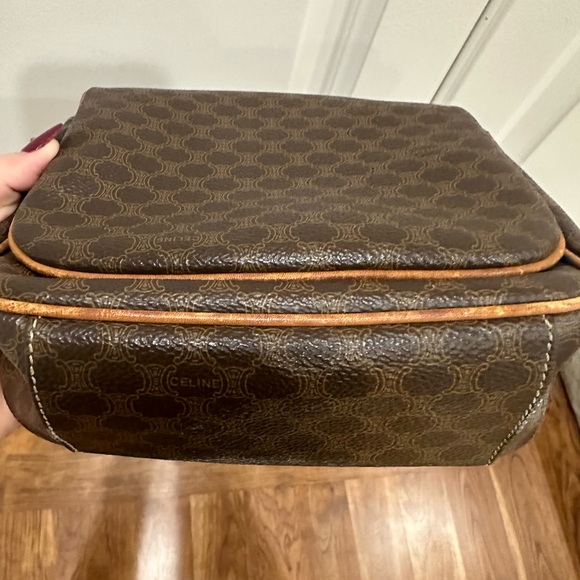 Céline, Pre-Loved Brown Coated Canvas Macadam Shoulder Bag. - Picture 6 of 16
